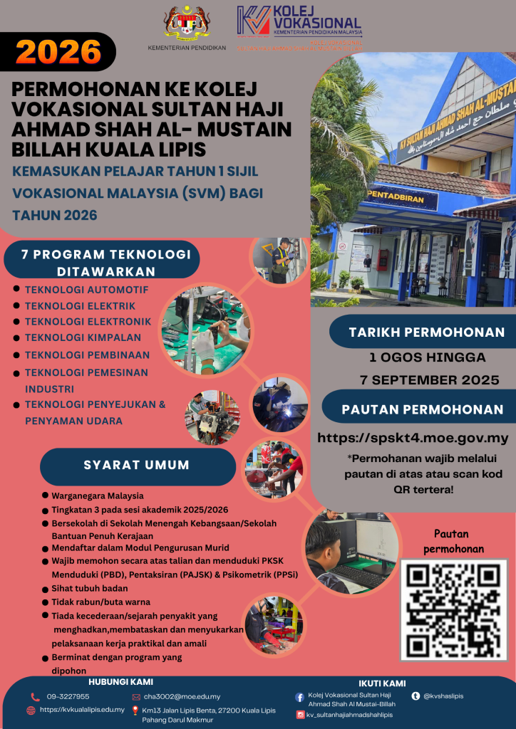 PERMOHONAN KEMASUKAN KE TAHUN 1 SVM KV SHAS SESI 2026 Were Hiring 1 724x1024